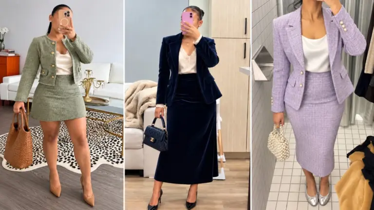 15 Elegant Skirt Suit Outfits for Women Returning to Office